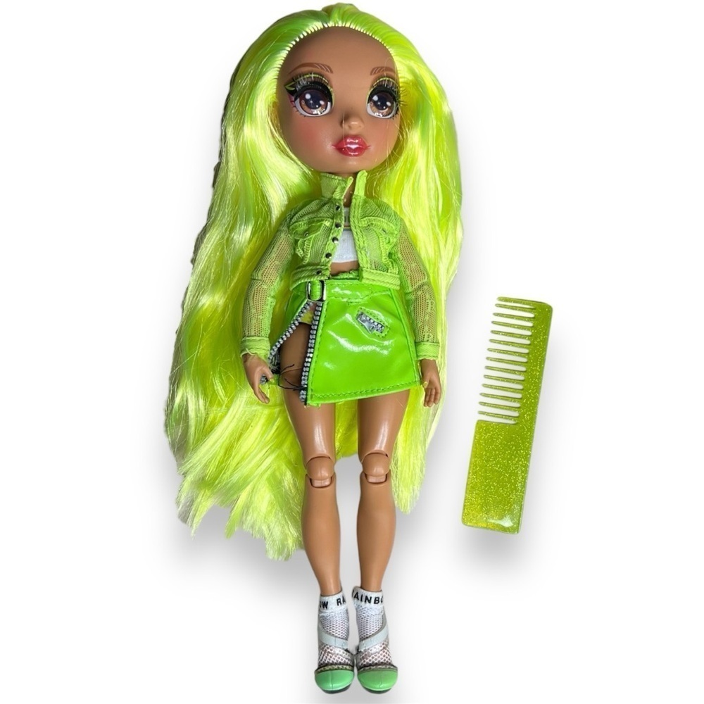 Rainbow High Karma Nichols‎ Neon Green Fashion Doll Outfit Jacket Shoes Socks